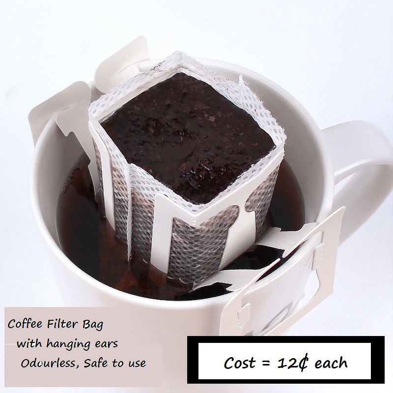 Drip Coffee Paper Filter Bag with Hanging Ears